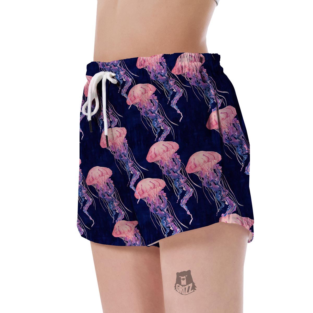 Jellyfish Print Pattern Women's Shorts-grizzshop