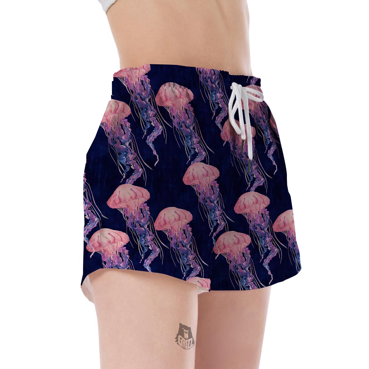 Jellyfish Print Pattern Women's Shorts-grizzshop