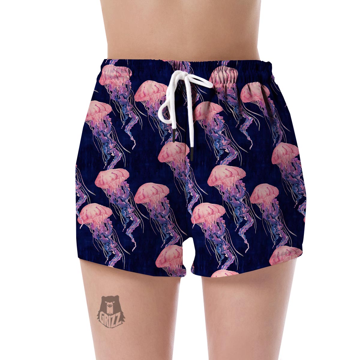 Jellyfish Print Pattern Women's Shorts-grizzshop
