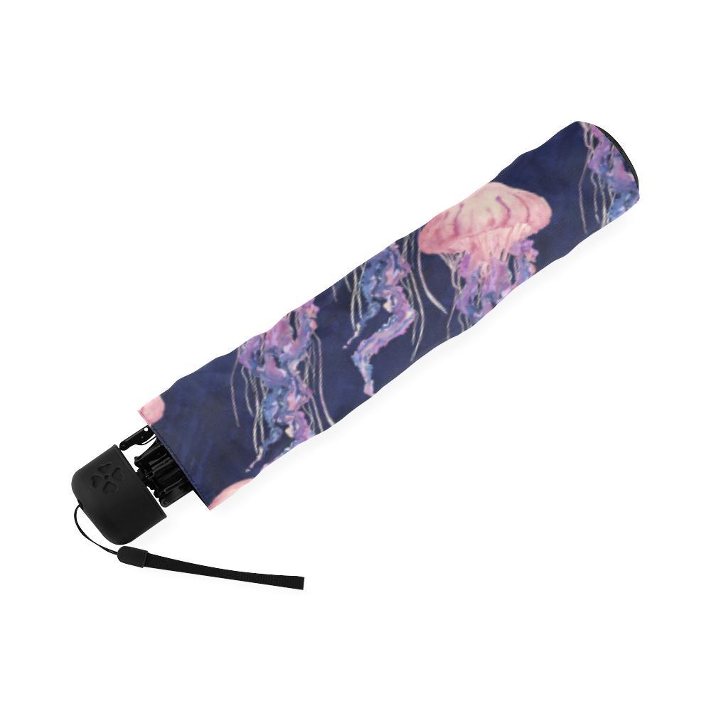 Jellyfish Print Pattern Foldable Umbrella-grizzshop