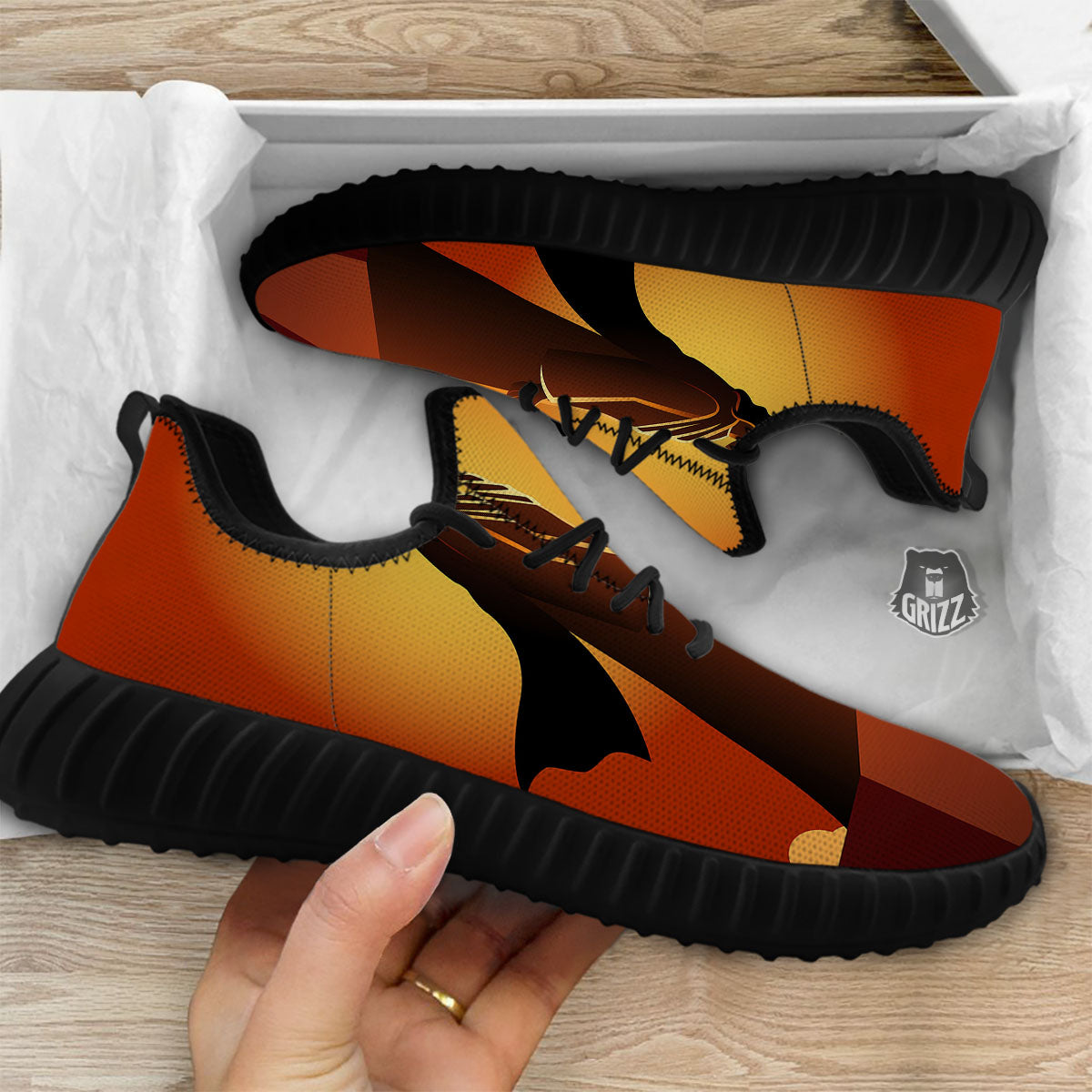 Jesus Christ And Satan Print Black Walking Shoes-grizzshop