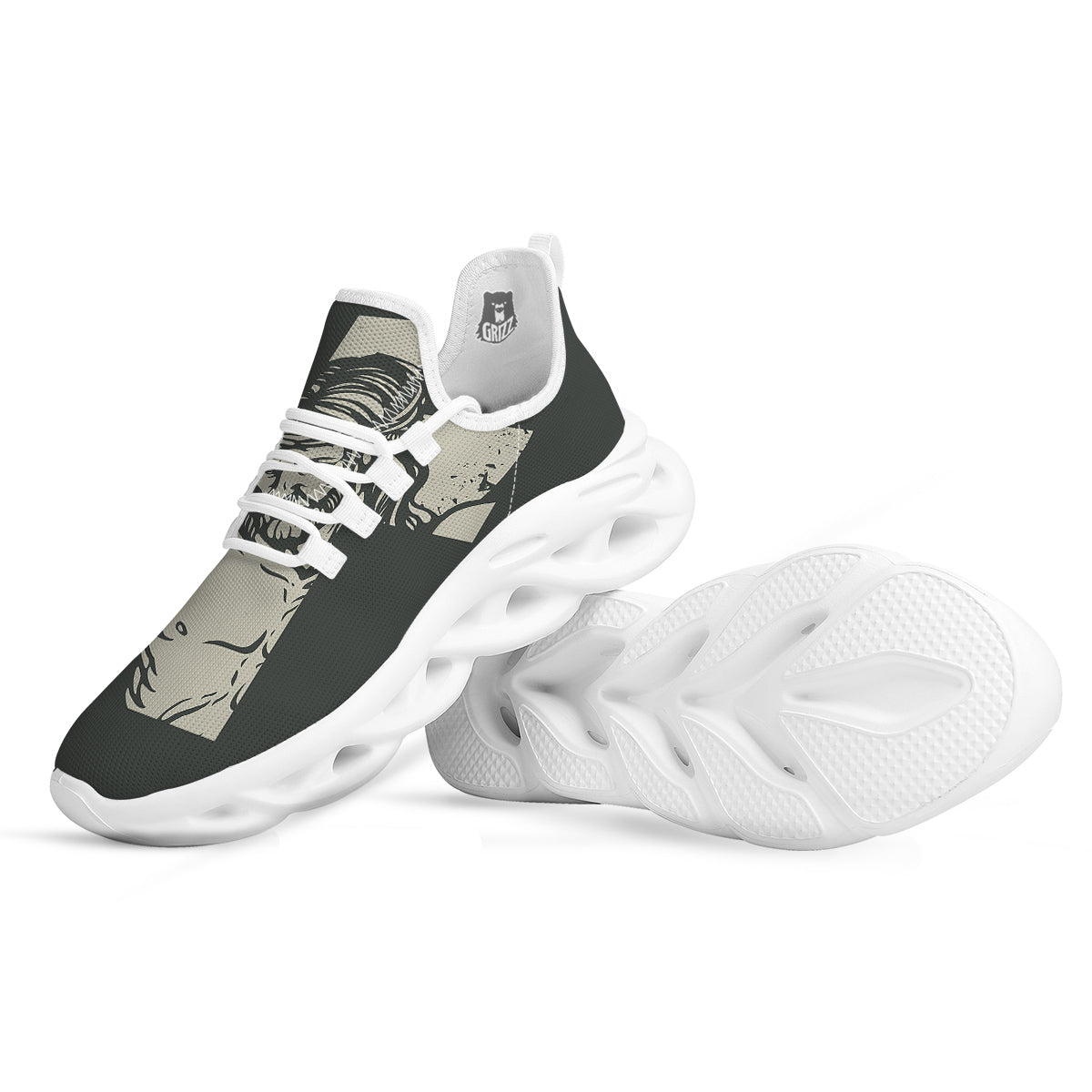 Jesus Christ Crucifixion Print White Running Shoes-grizzshop