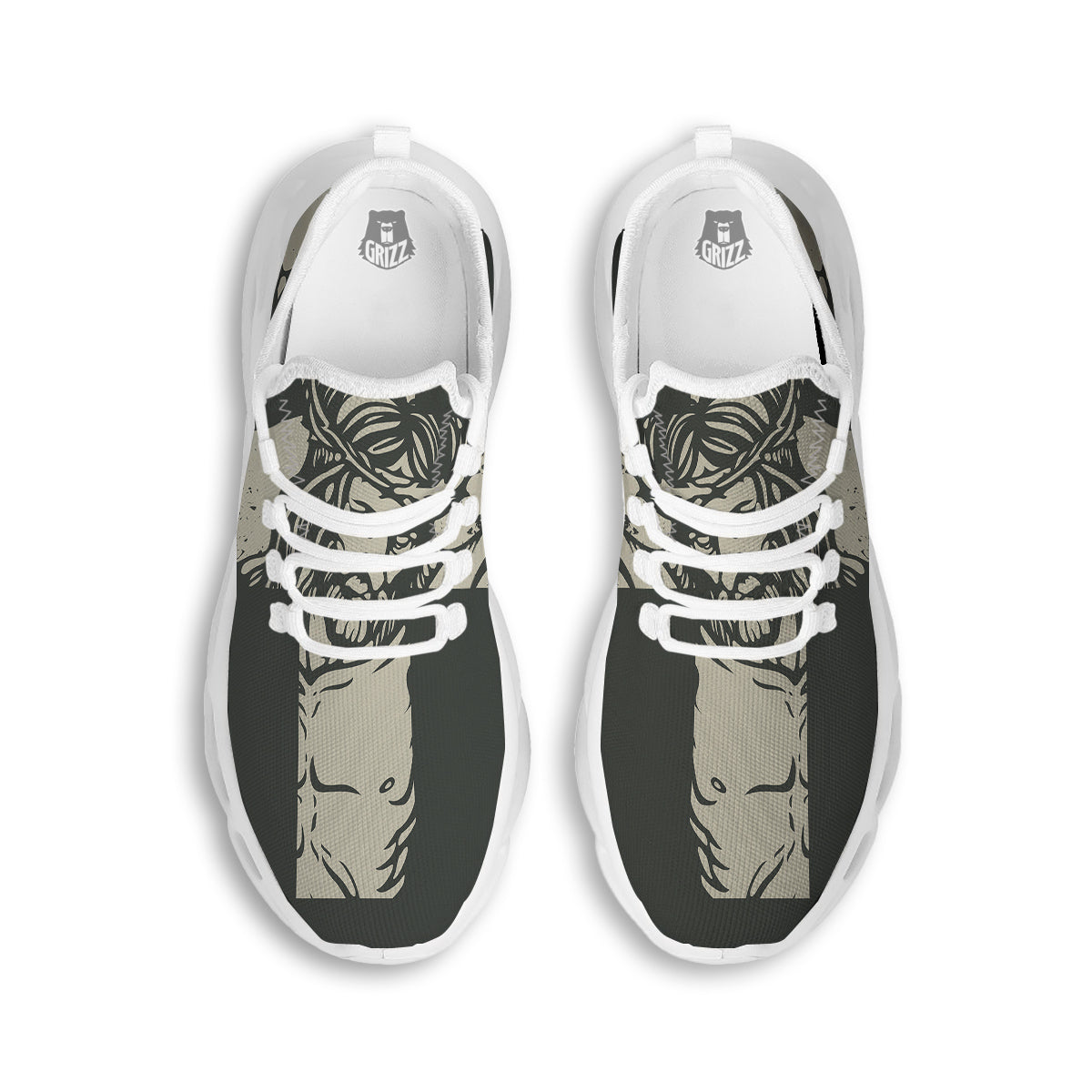 Jesus Christ Crucifixion Print White Running Shoes-grizzshop