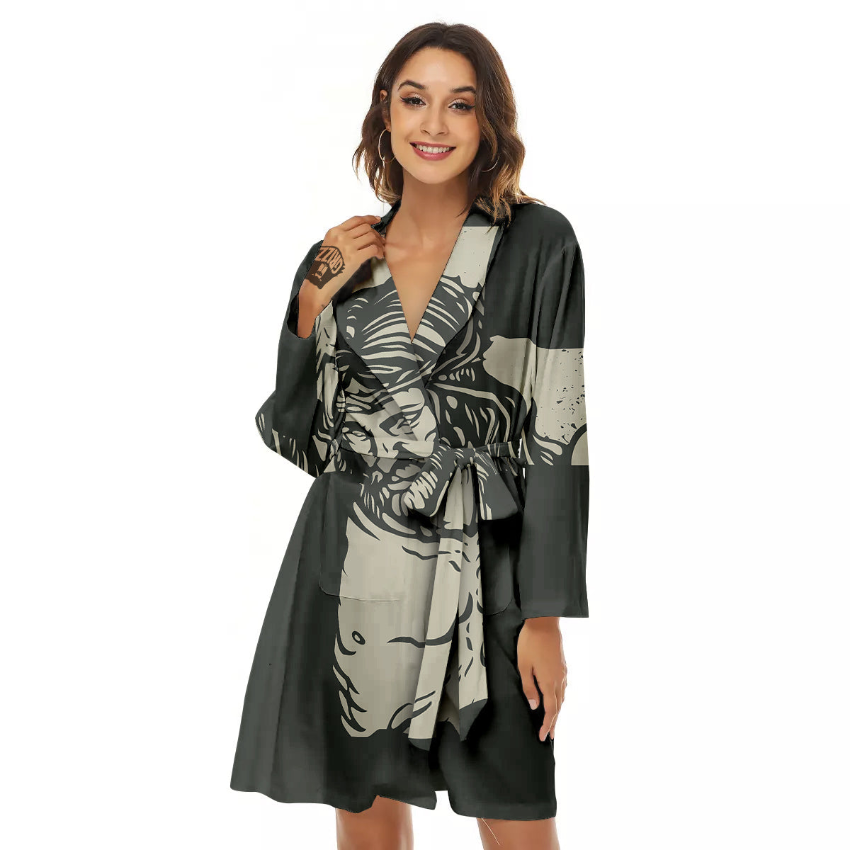 Jesus Christ Crucifixion Print Women's Robe-grizzshop