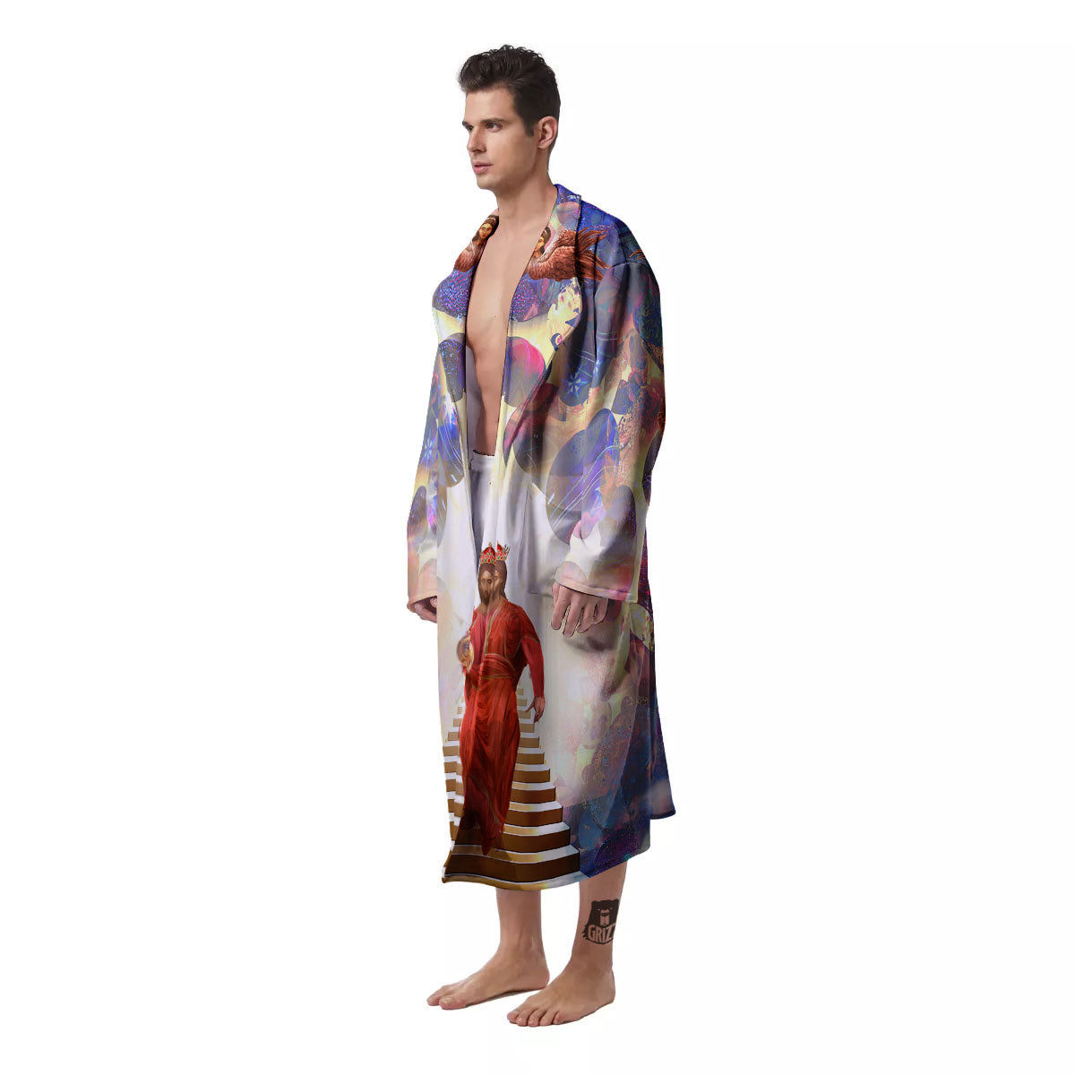 Jesus Christ From Heaven Print Men's Robe-grizzshop
