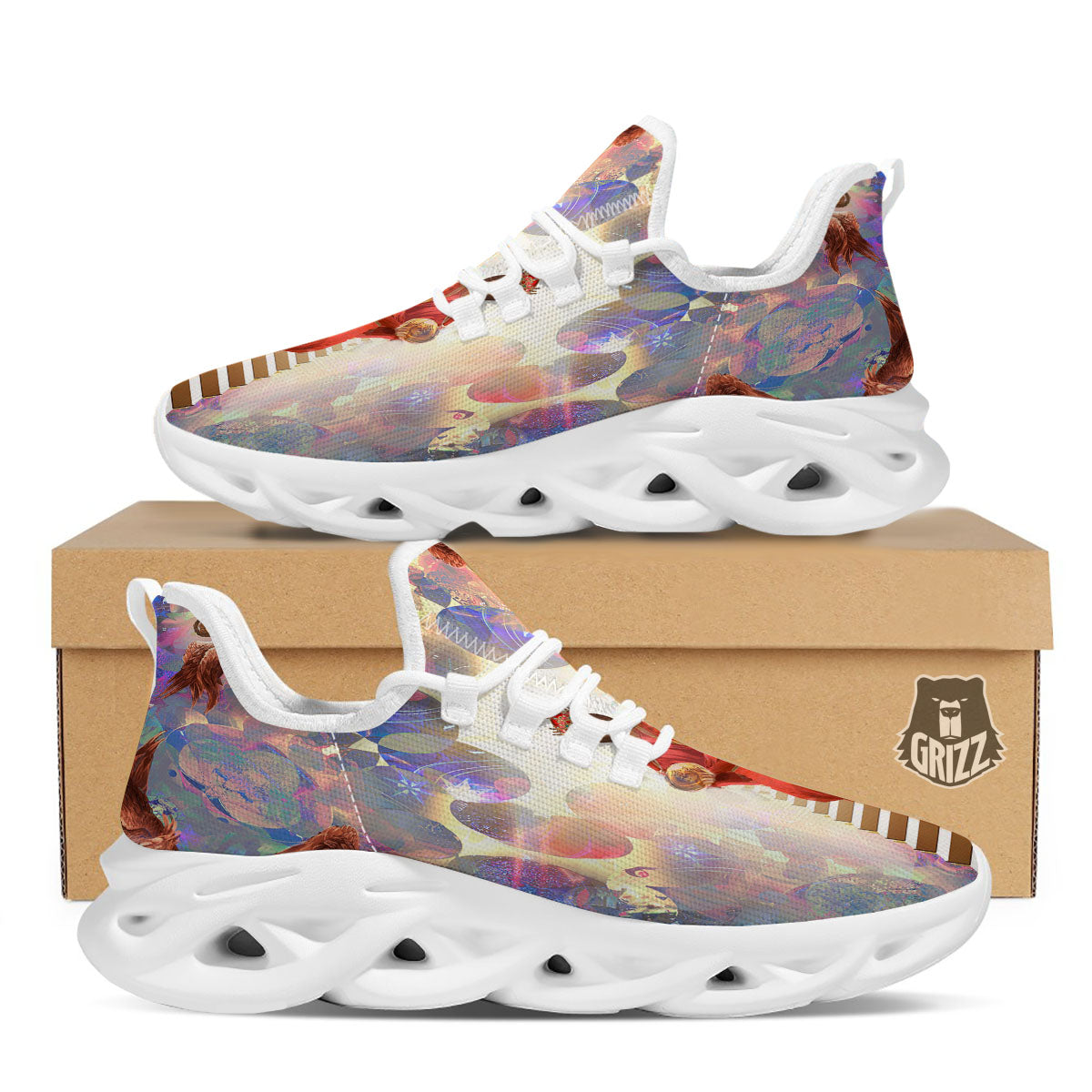 Jesus Christ From Heaven Print White Running Shoes