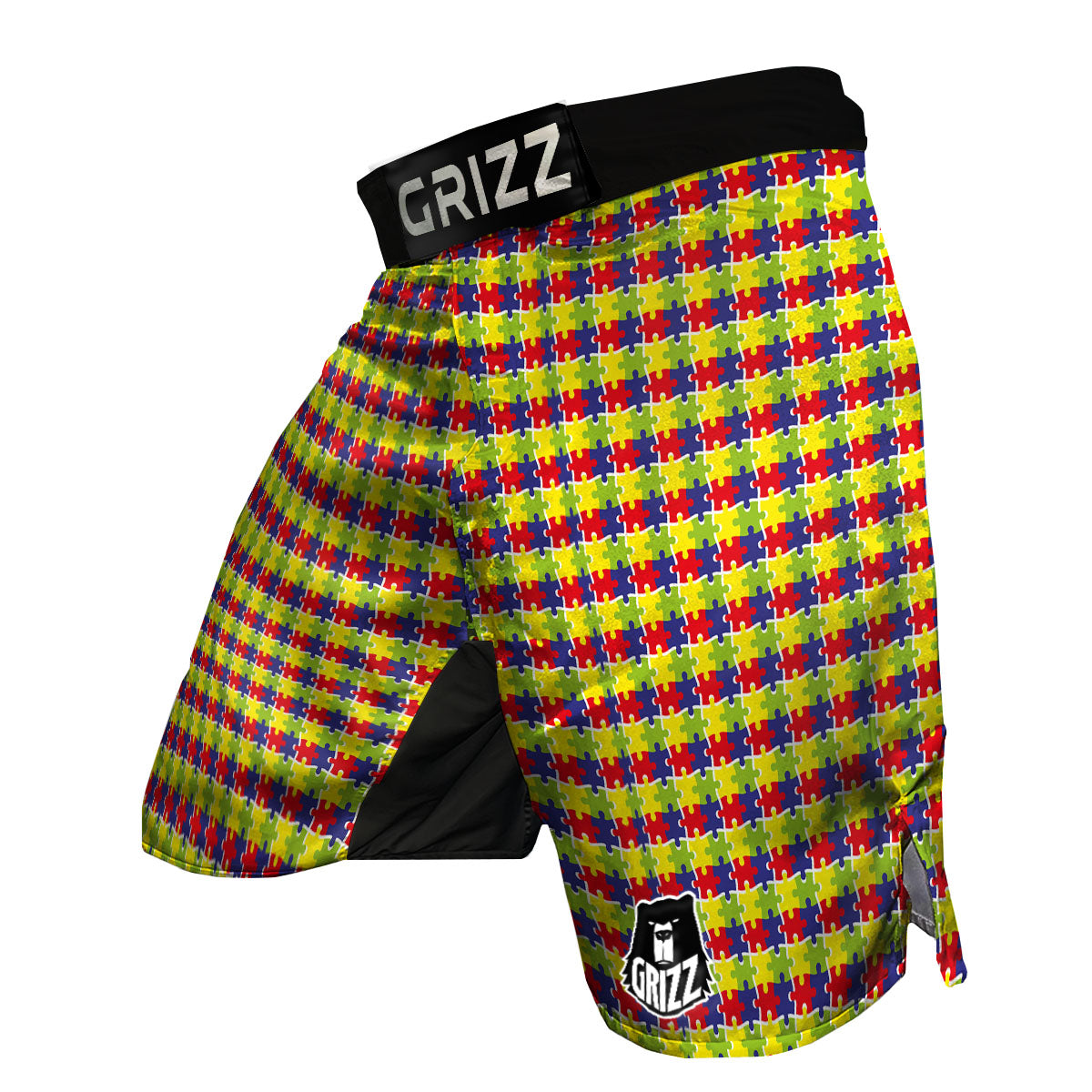 Jigsaw Autism Awareness Print MMA Shorts-grizzshop
