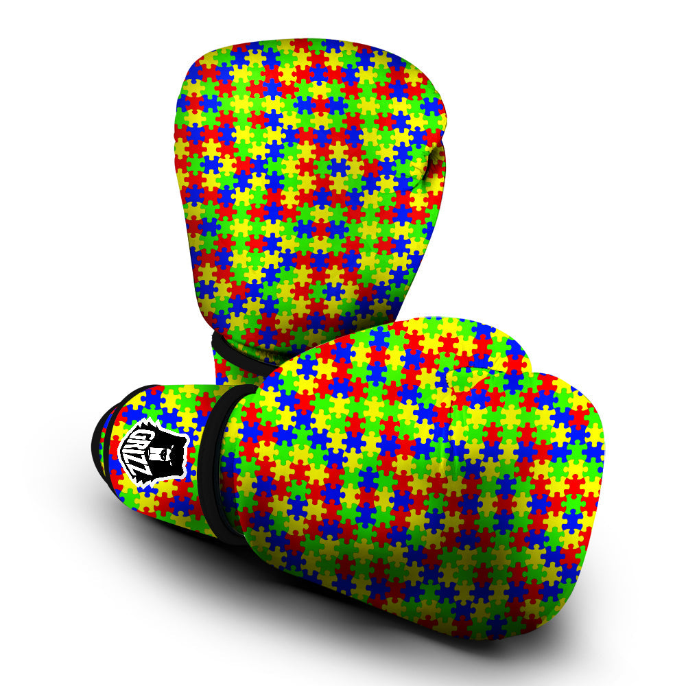 Jigsaw Autism Awareness Print Pattern Boxing Gloves-grizzshop
