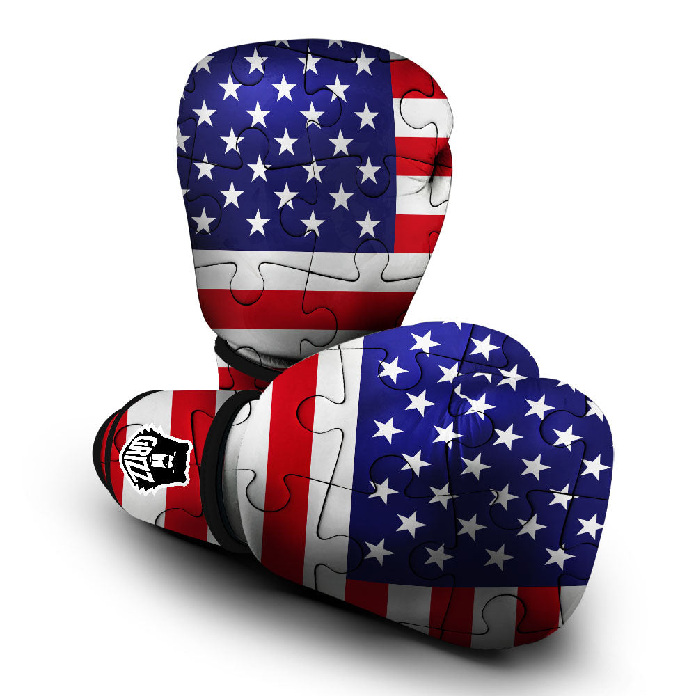 Jigsaw Puzzle American Flag Print Boxing Gloves-grizzshop