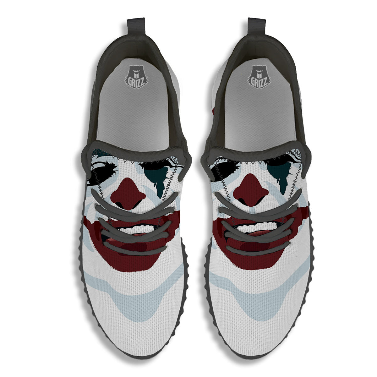 Joker Face Print Black Walking Shoes-grizzshop