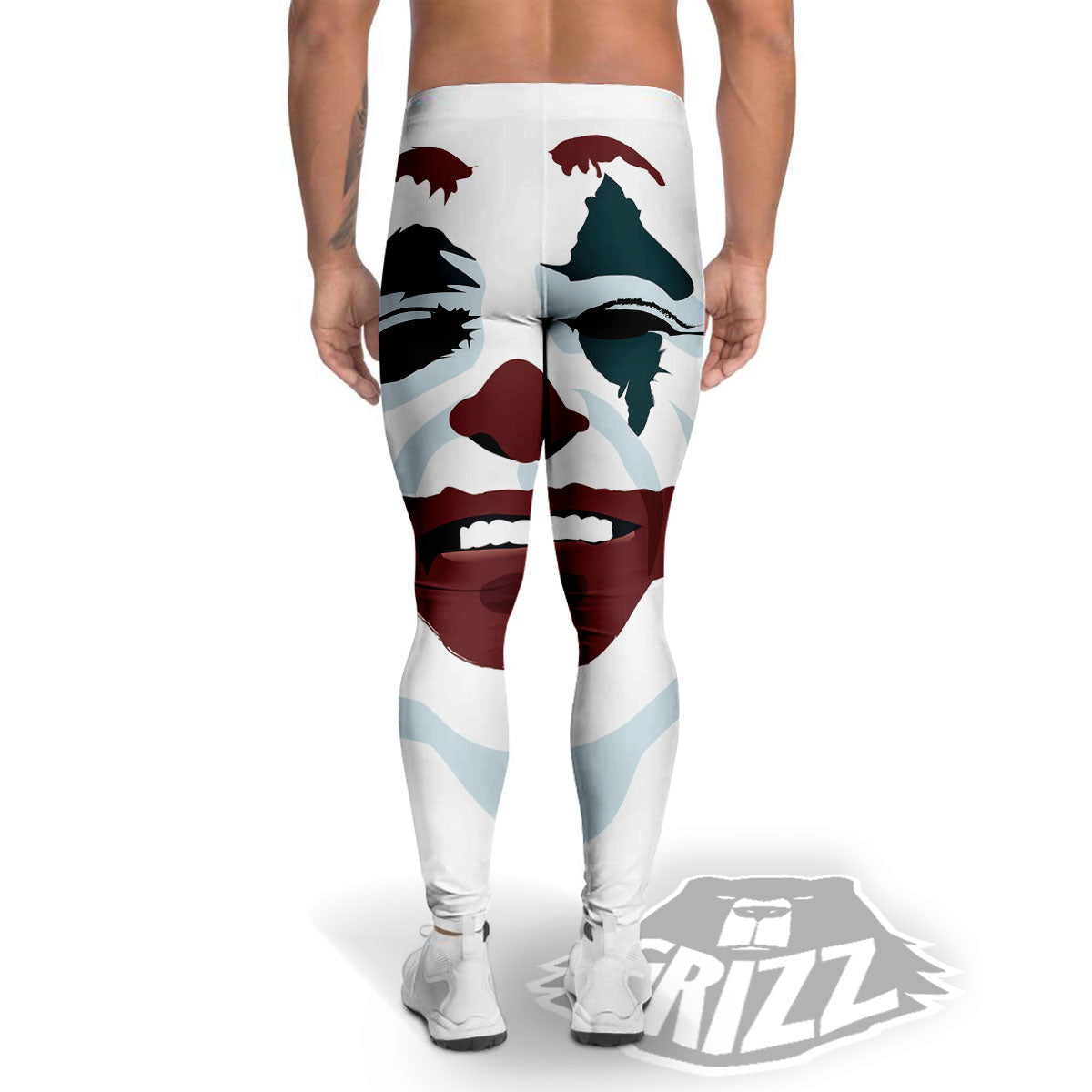 Joker Face Print Men's Leggings-grizzshop