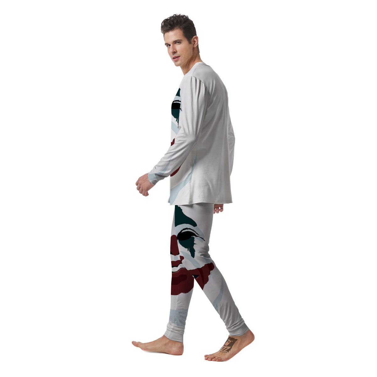 Joker Face Print Men's Pajamas-grizzshop