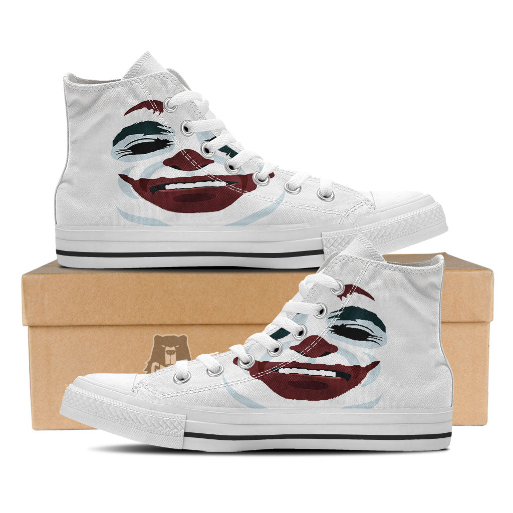 Joker Face Print White High Top Shoes-grizzshop