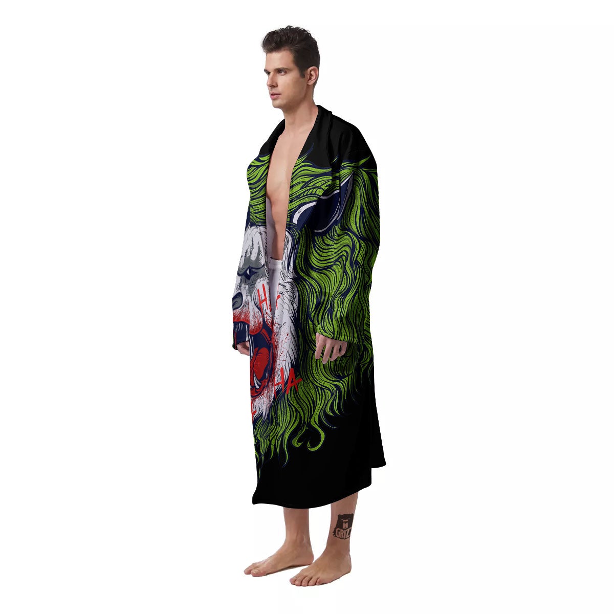 Joker Lion Print Men's Robe-grizzshop