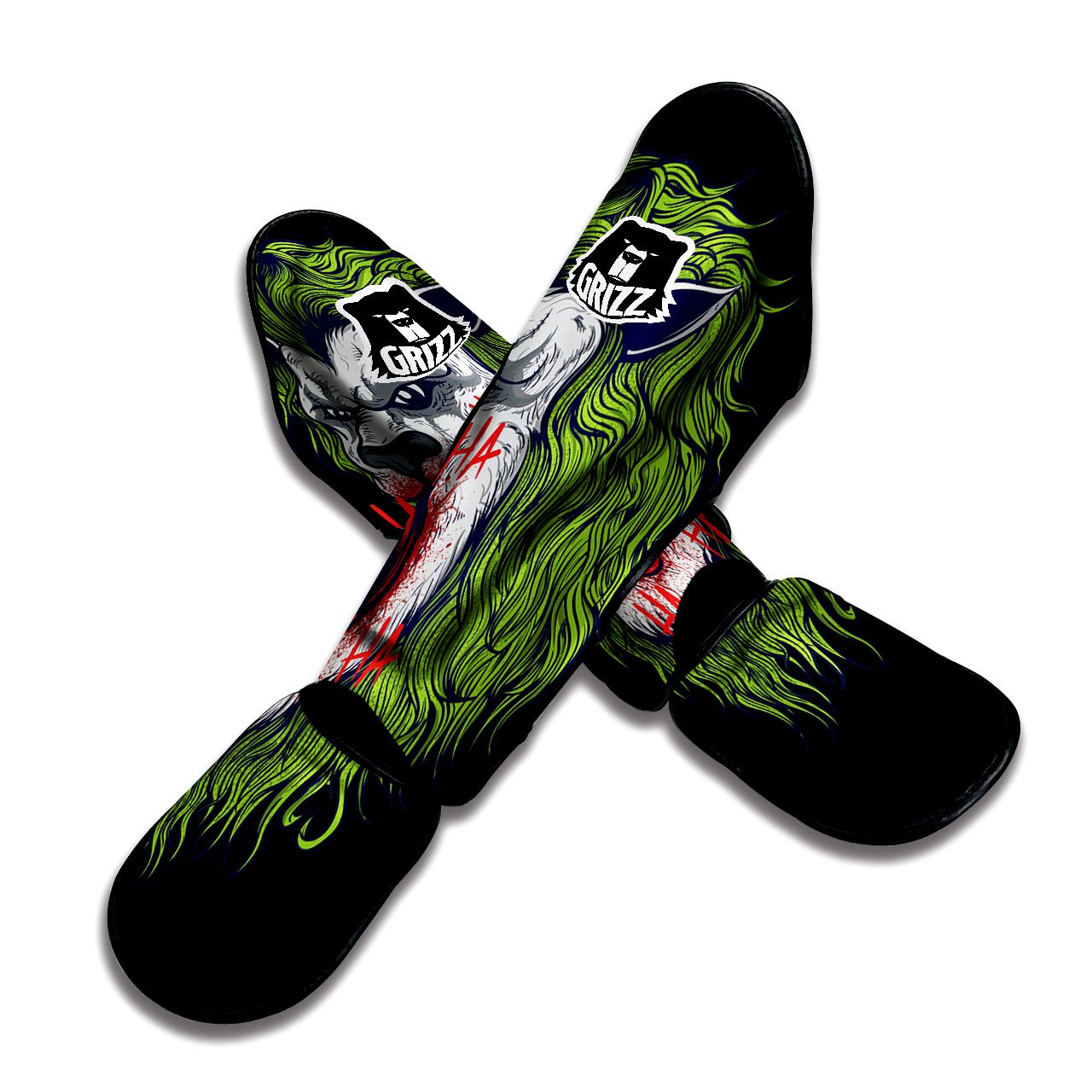 Joker Lion Print Muay Thai Shin Guards-grizzshop