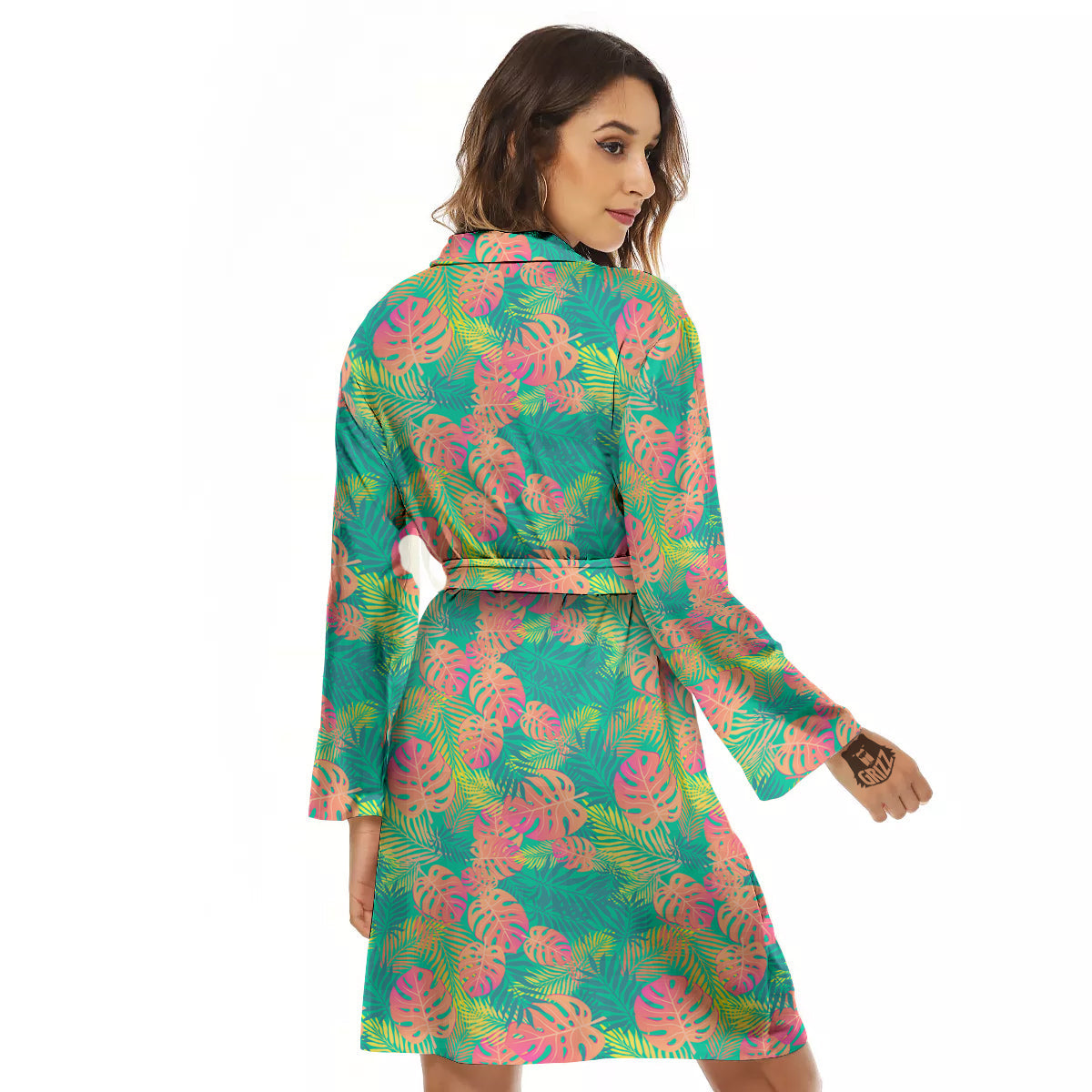 Jungle Hawaiian Colorful Tropical Print Women's Robe-grizzshop