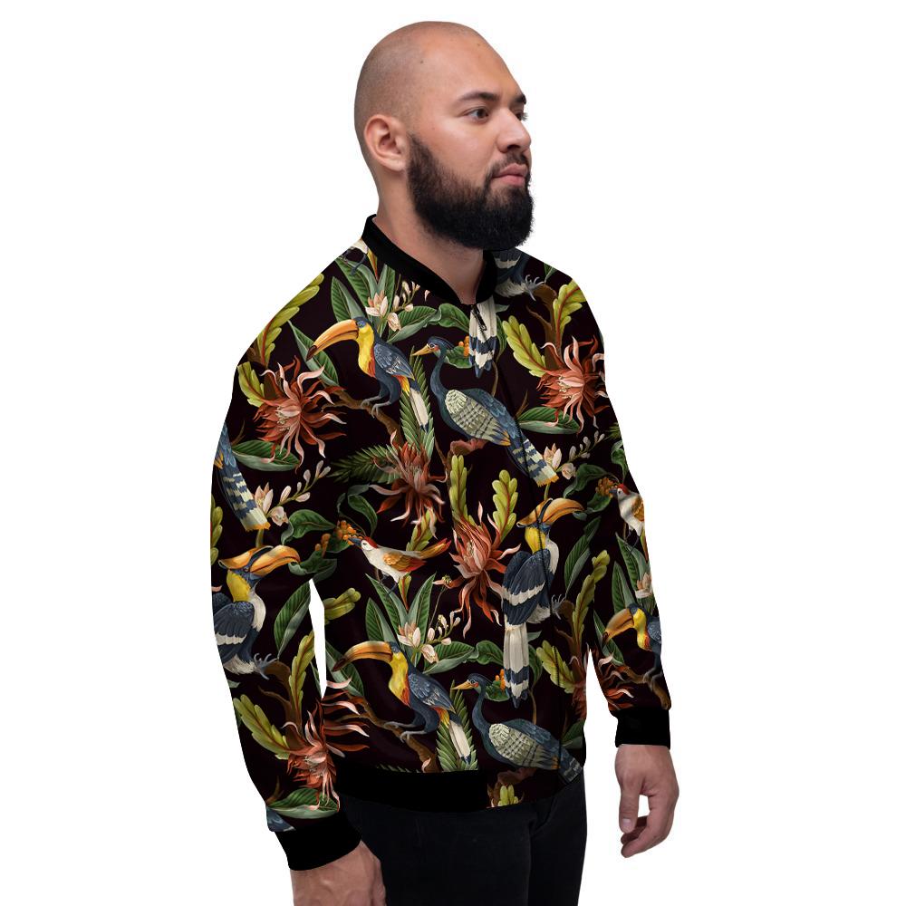 Jungle Tropical Hawaiian Vintage Print Pattern Men's Bomber Jacket-grizzshop