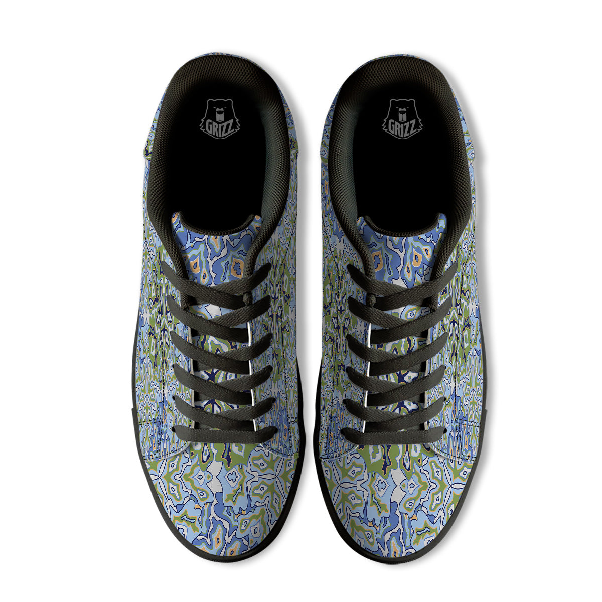 Kaleidoscope Boho Print Black Low Top Sneakers-grizzshop