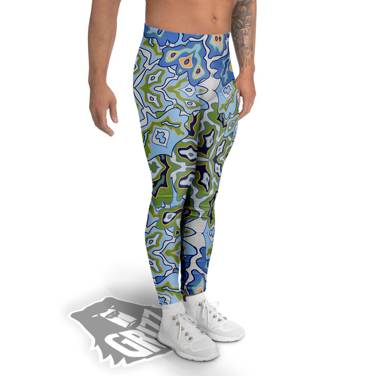 Kaleidoscope Boho Print Men's Leggings-grizzshop