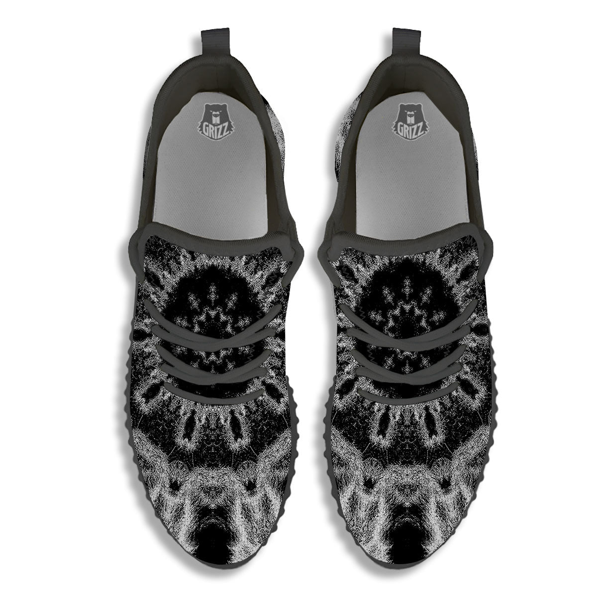 Kaleidoscope Cloud Dark Print Black Walking Shoes-grizzshop