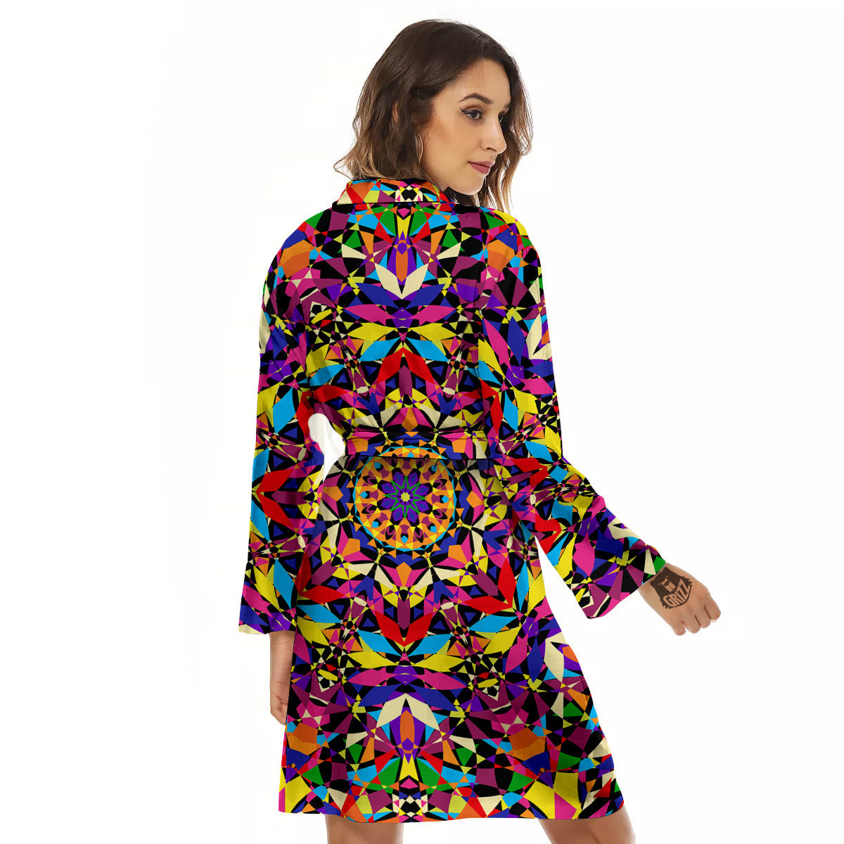 Kaleidoscope Colorful Print Women's Robe-grizzshop