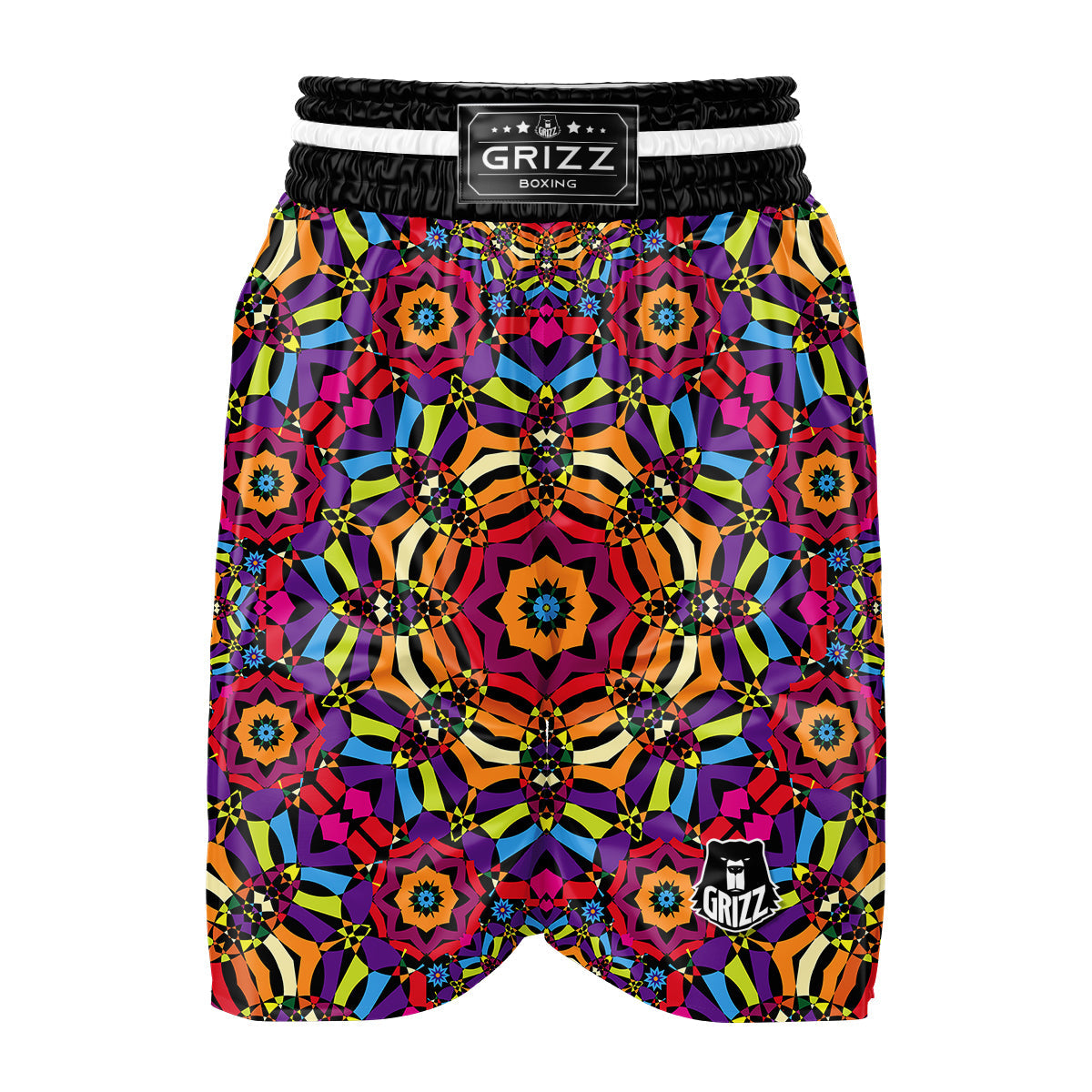 Kaleidoscope Psychedelic Colorful Print Boxing Shorts-grizzshop