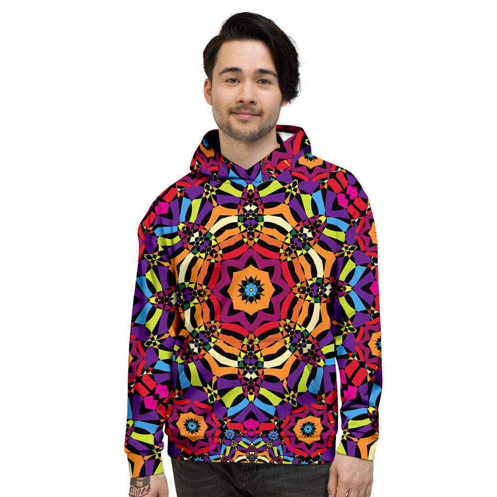 Kaleidoscope Psychedelic Colorful Print Men's Hoodie-grizzshop