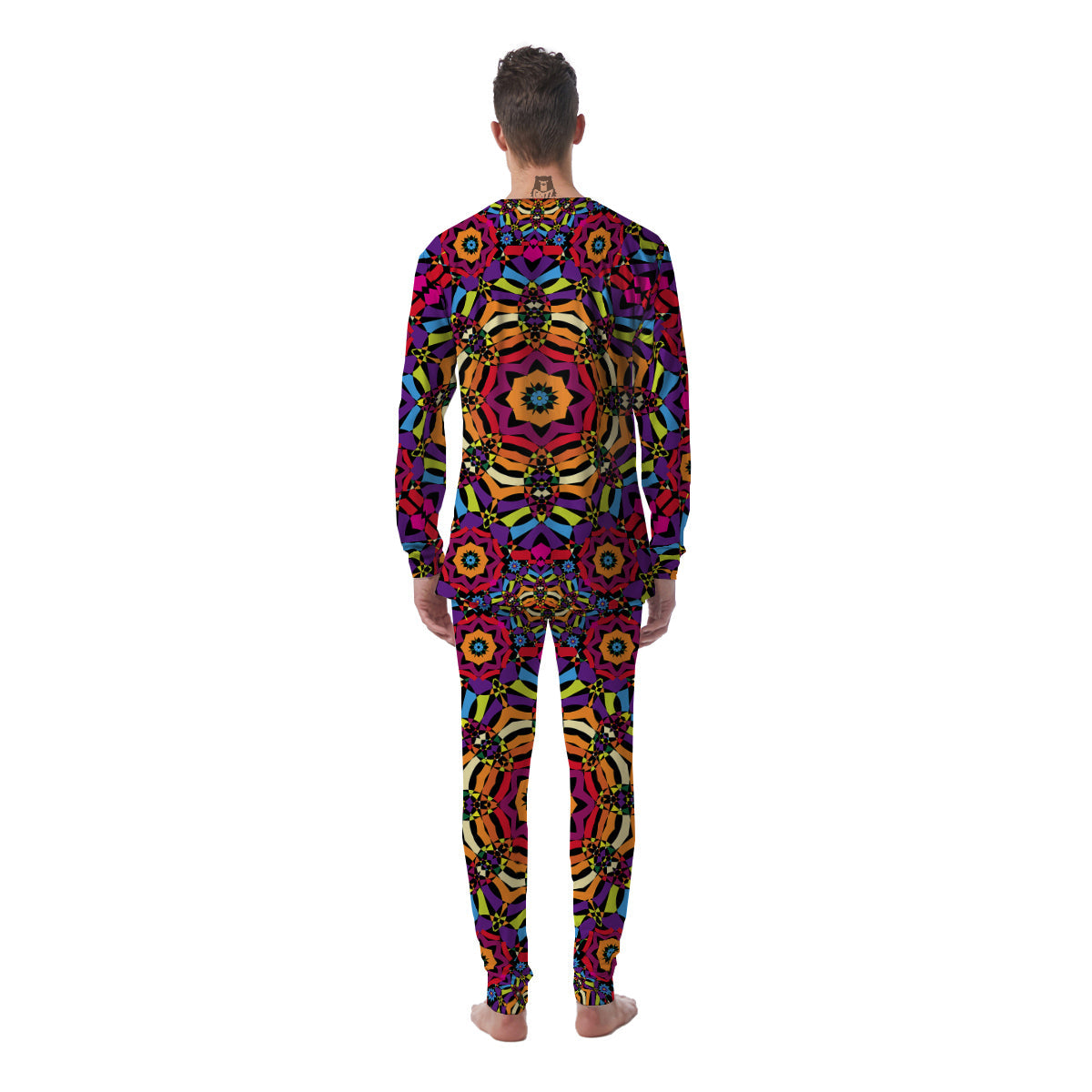 Kaleidoscope Psychedelic Colorful Print Men's Pajamas-grizzshop