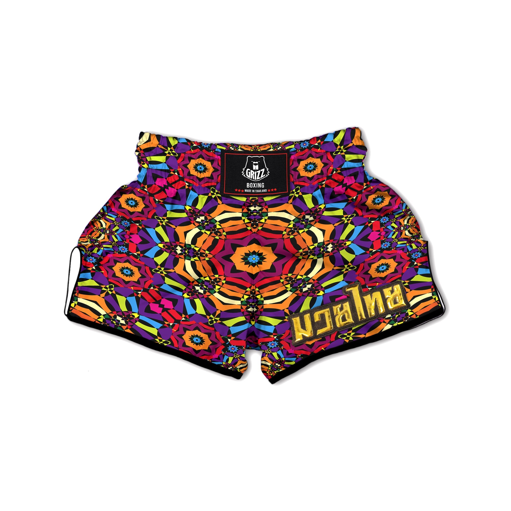 Kaleidoscope Psychedelic Colorful Print Muay Thai Boxing Shorts-grizzshop