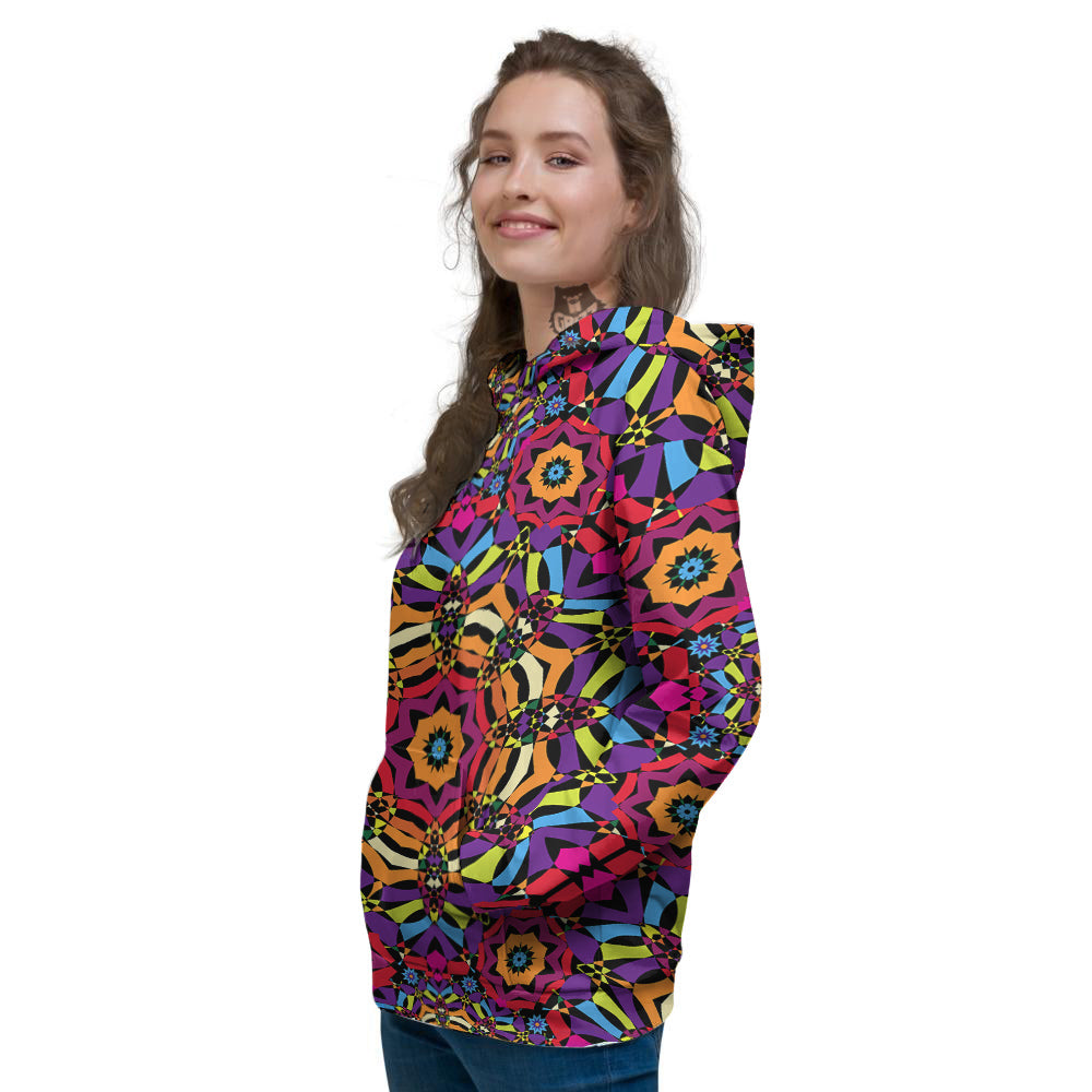 Kaleidoscope Psychedelic Colorful Print Women's Hoodie-grizzshop