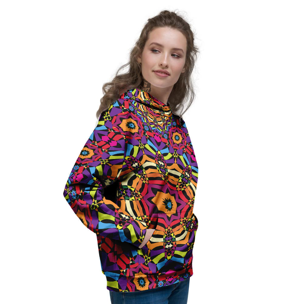 Kaleidoscope Psychedelic Colorful Print Women's Hoodie-grizzshop