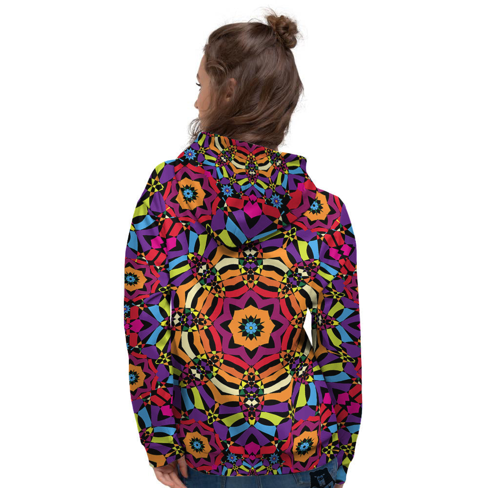 Kaleidoscope Psychedelic Colorful Print Women's Hoodie-grizzshop