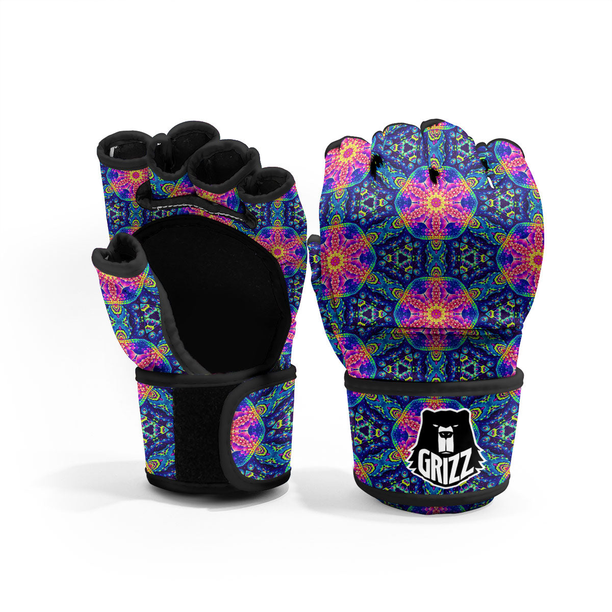 Kaleidoscope Psychedelic Print Pattern MMA Gloves-grizzshop
