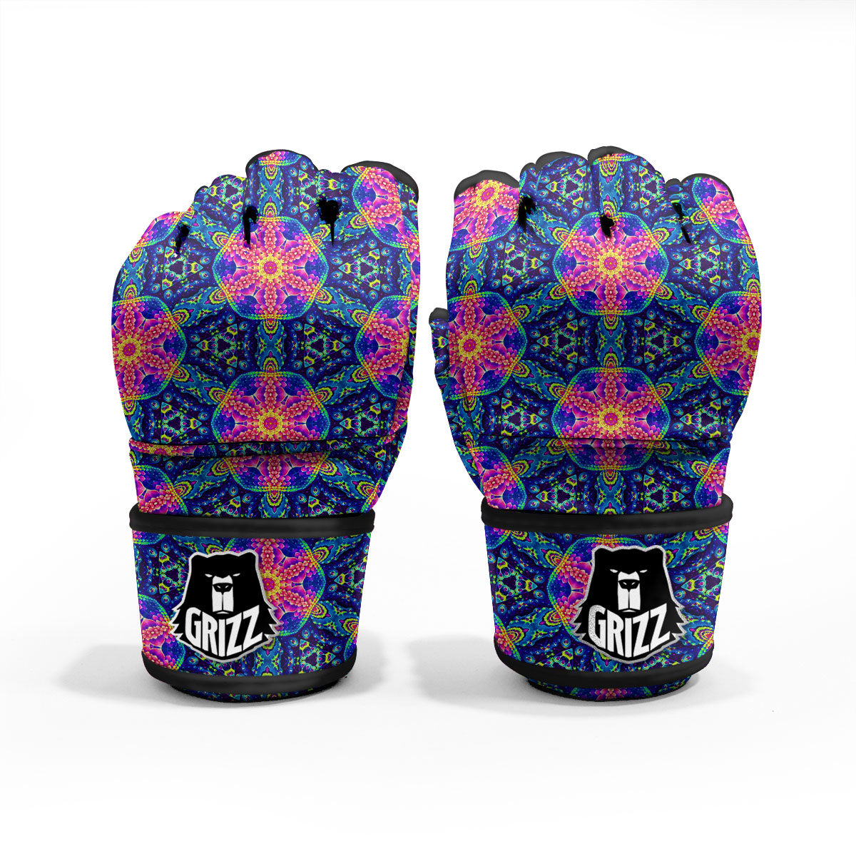 Kaleidoscope Psychedelic Print Pattern MMA Gloves-grizzshop