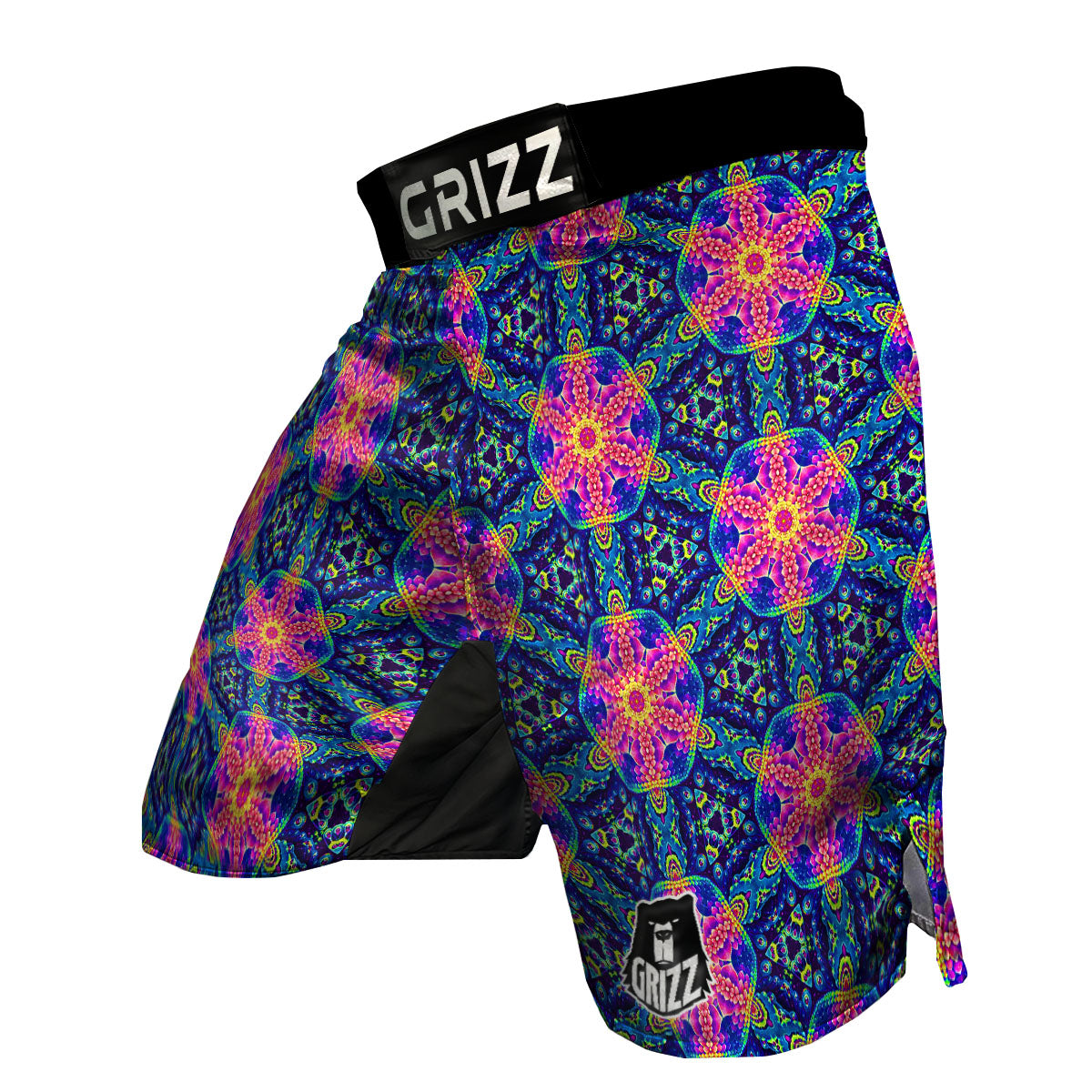 Kaleidoscope Psychedelic Print Pattern MMA Shorts-grizzshop