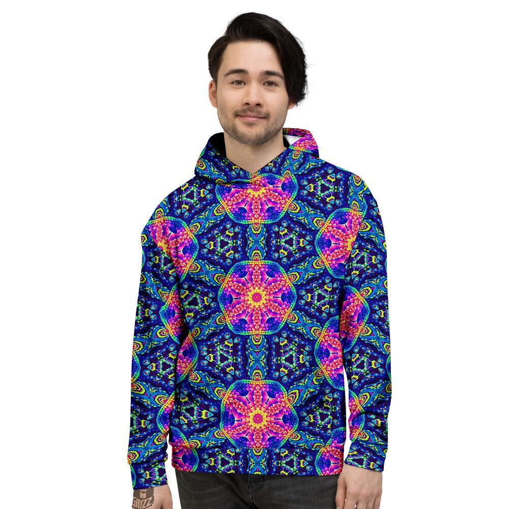 Kaleidoscope Psychedelic Print Pattern Men's Hoodie-grizzshop