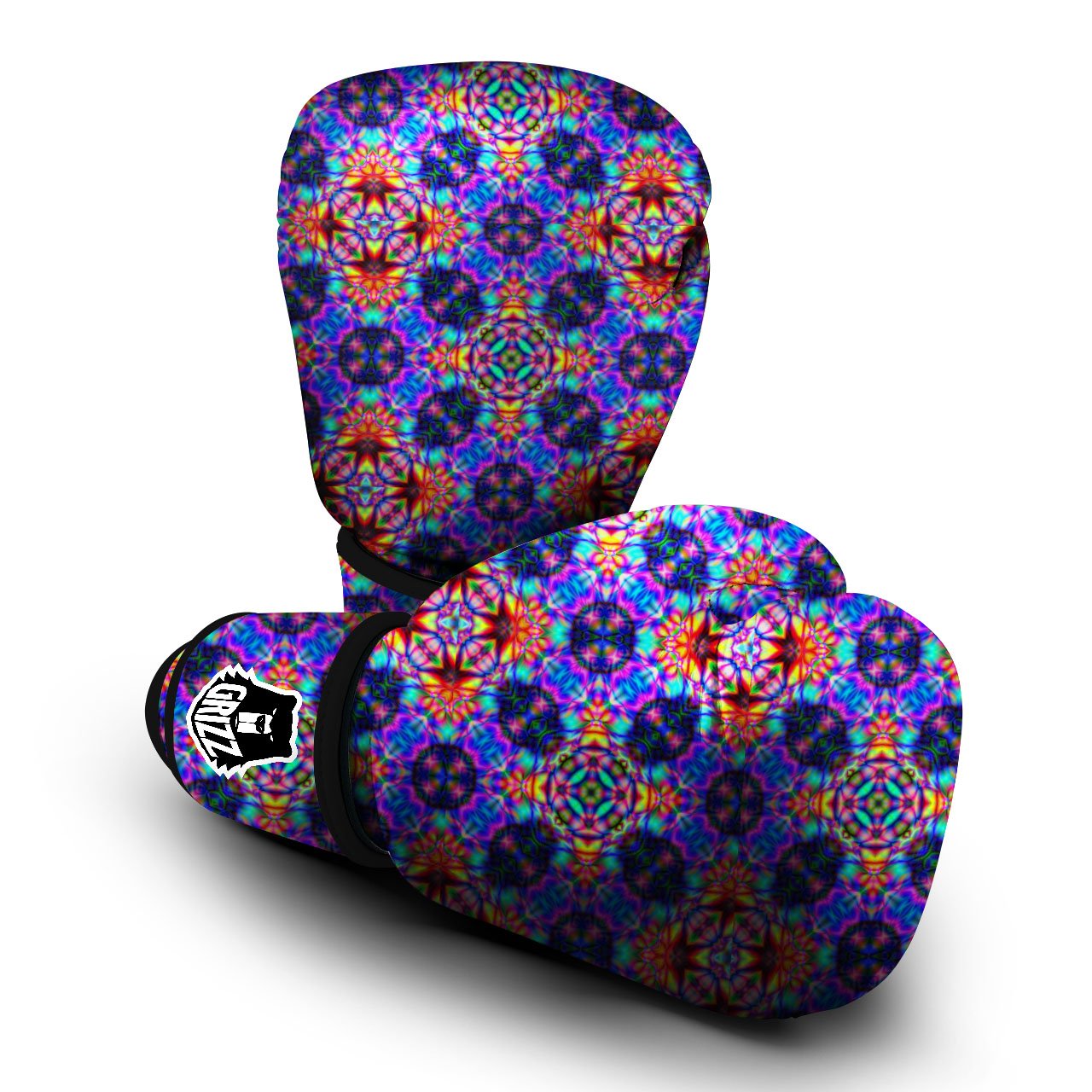 Kaleidoscope Rainbow Print Pattern Boxing Gloves-grizzshop