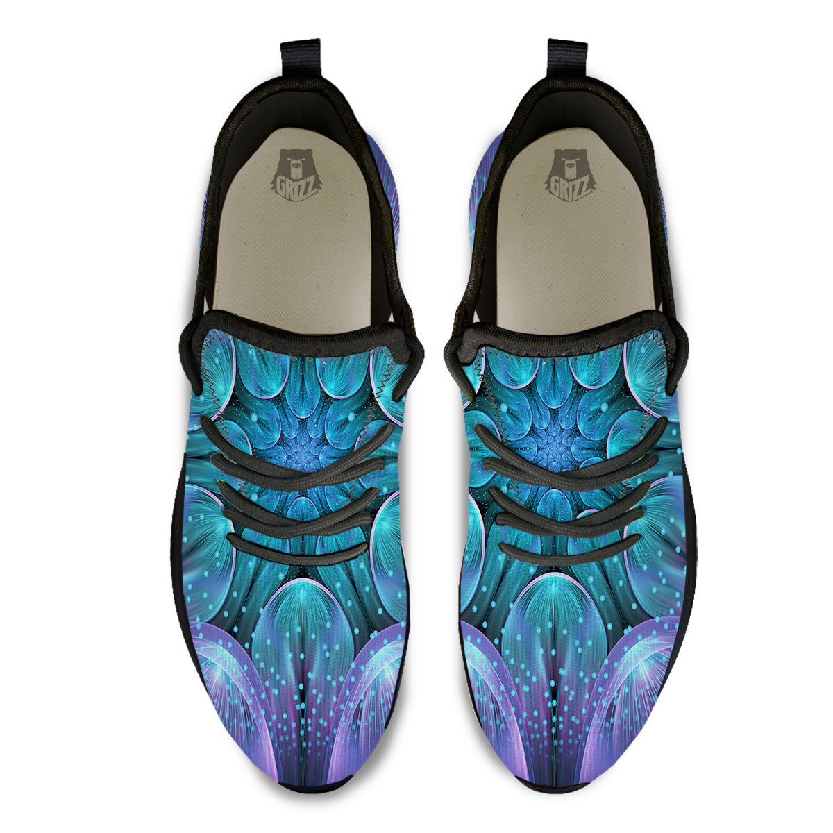 Kaleidoscope Sparkle Print Black Athletic Shoes-grizzshop