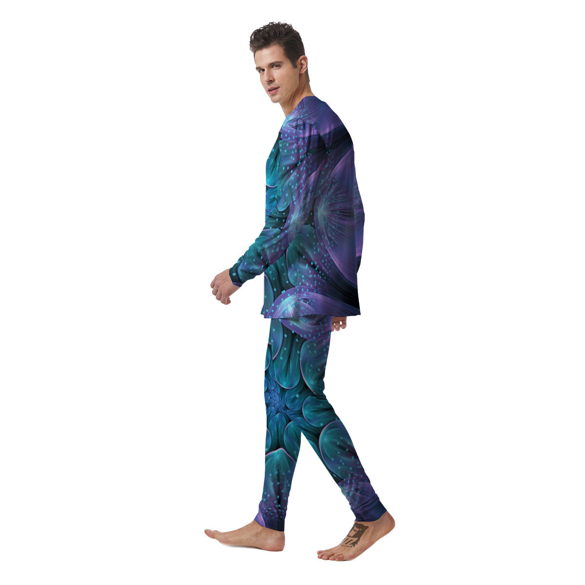 Kaleidoscope Sparkle Print Men's Pajamas-grizzshop