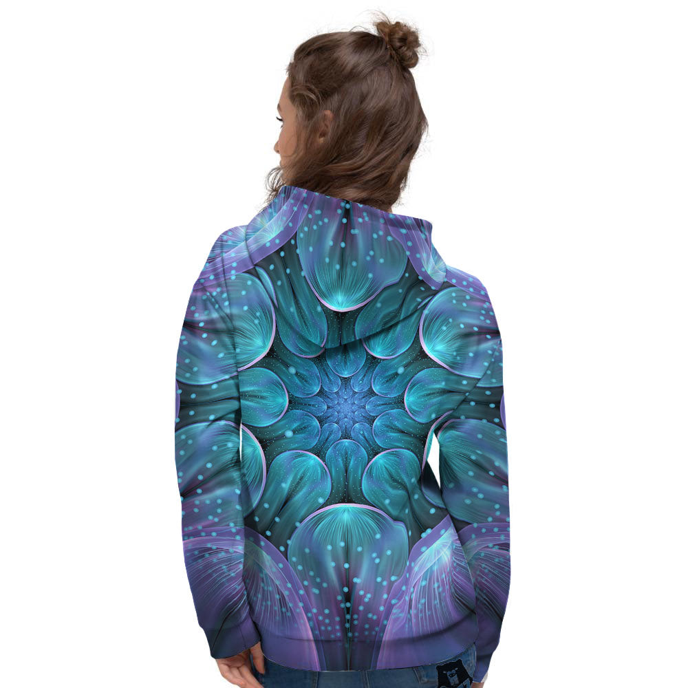 Kaleidoscope Sparkle Print Women's Hoodie-grizzshop