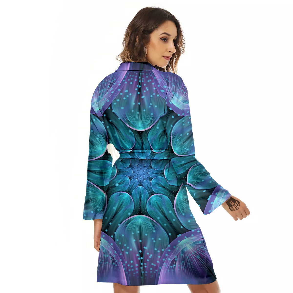 Kaleidoscope Sparkle Print Women's Robe-grizzshop