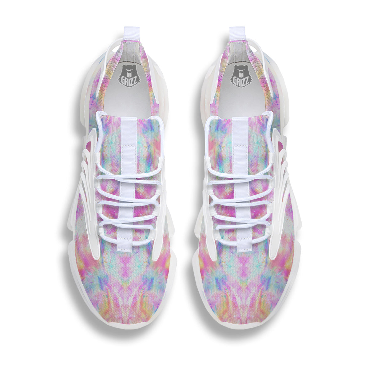Kaleidoscope Tie Dye Pastel Print Pattern White Gym Shoes-grizzshop