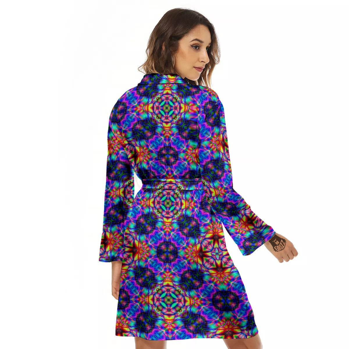 Kaleidoscope Rainbow Print Pattern Women's Robe-grizzshop