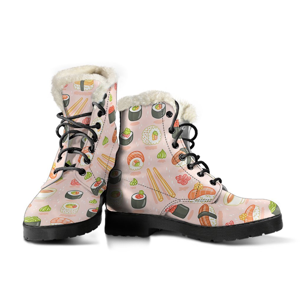 Kawaii Sushi Pattern Print Comfy Winter Boots-grizzshop