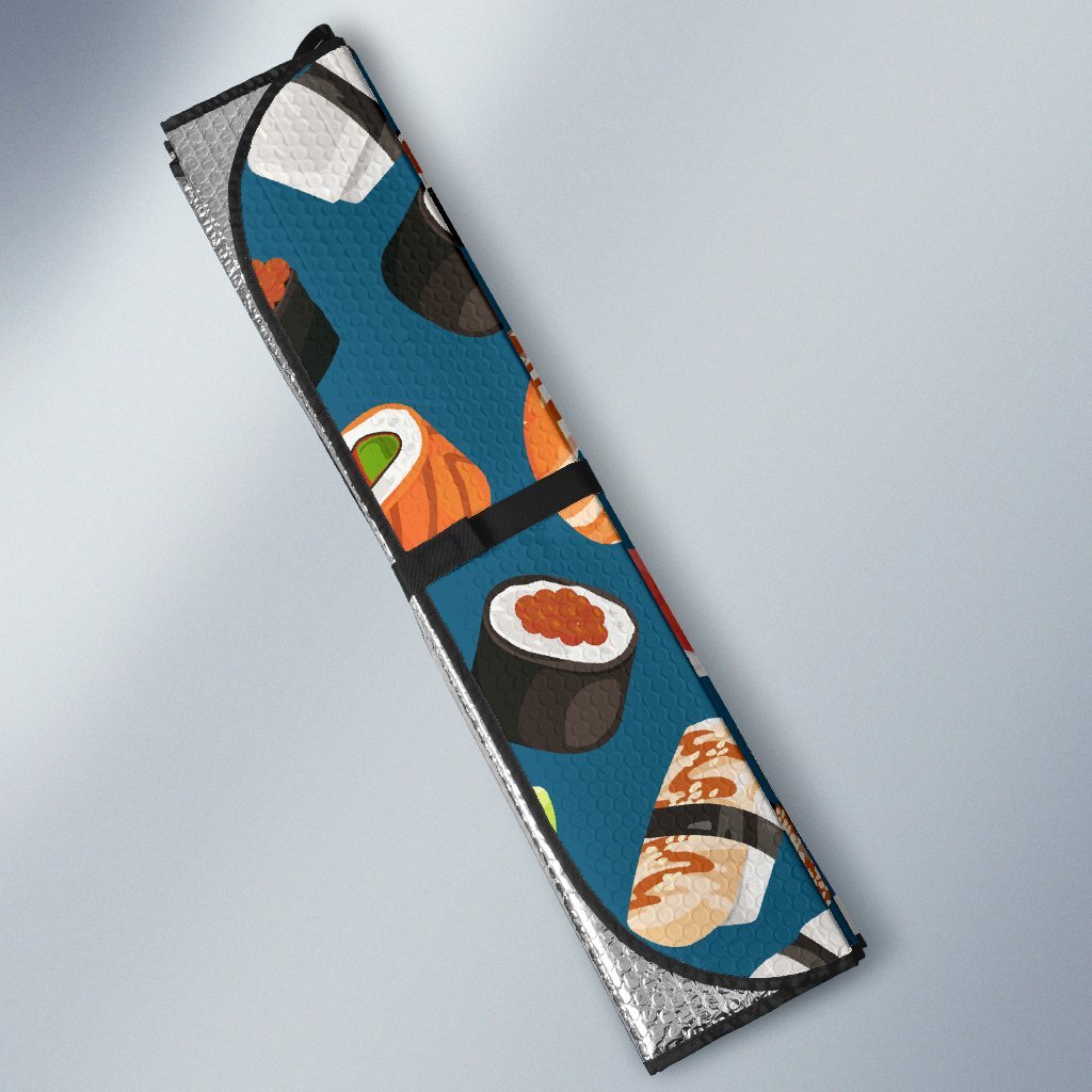 Kawaii Sushi Print Pattern Car Sun Shade-grizzshop