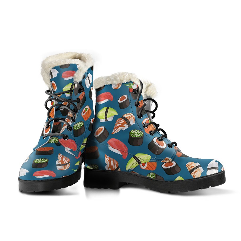 Kawaii Sushi Print Pattern Comfy Winter Boots-grizzshop