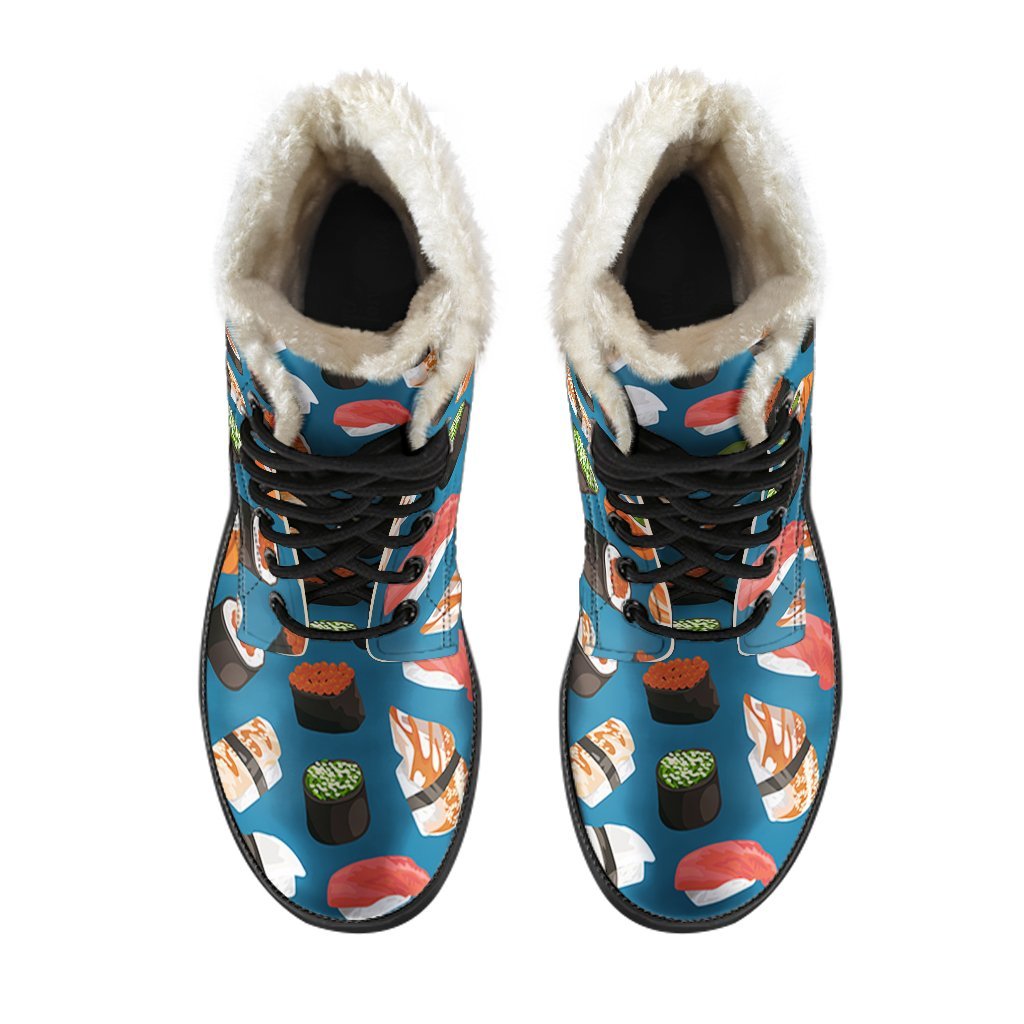Kawaii Sushi Print Pattern Comfy Winter Boots-grizzshop