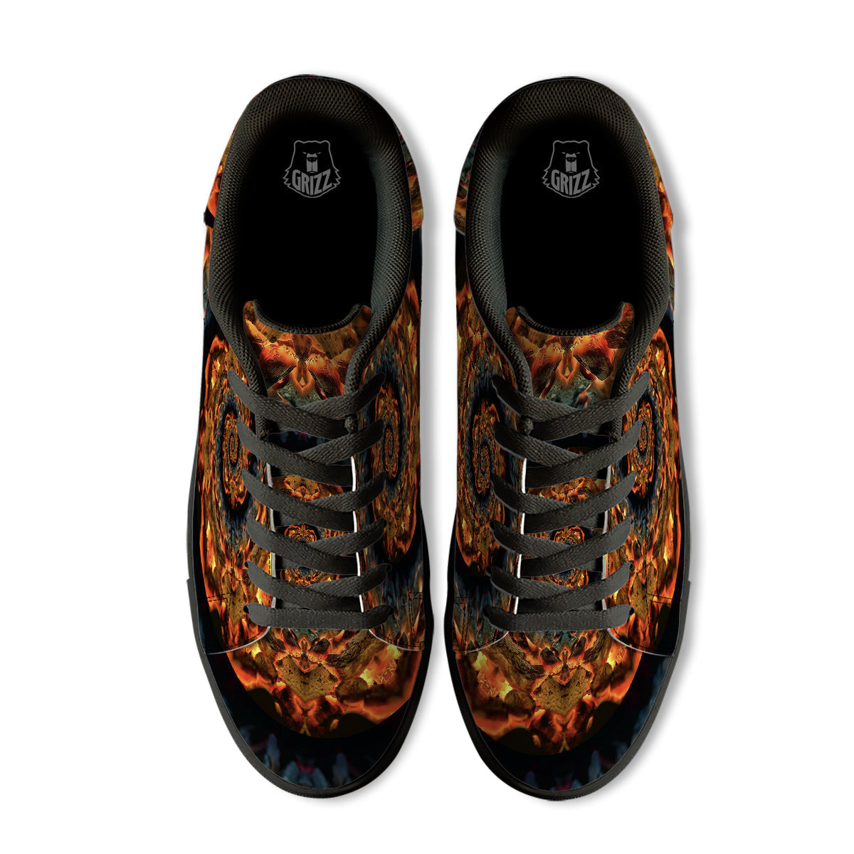 Keleidoscope Lava Texture Print Black Low Top Sneakers-grizzshop