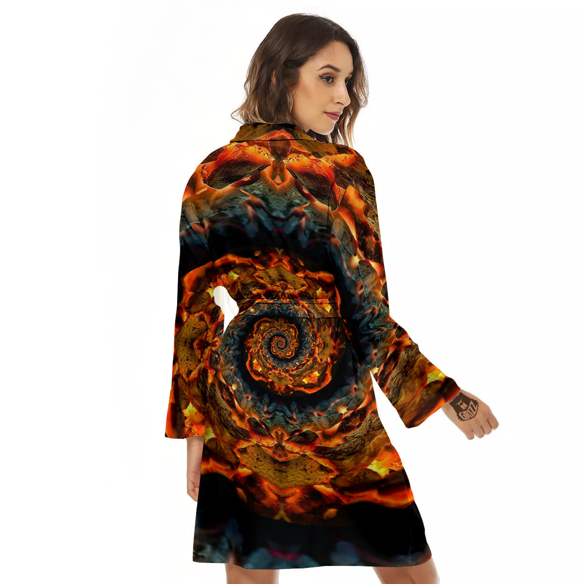 Keleidoscope Lava Texture Print Women's Robe-grizzshop