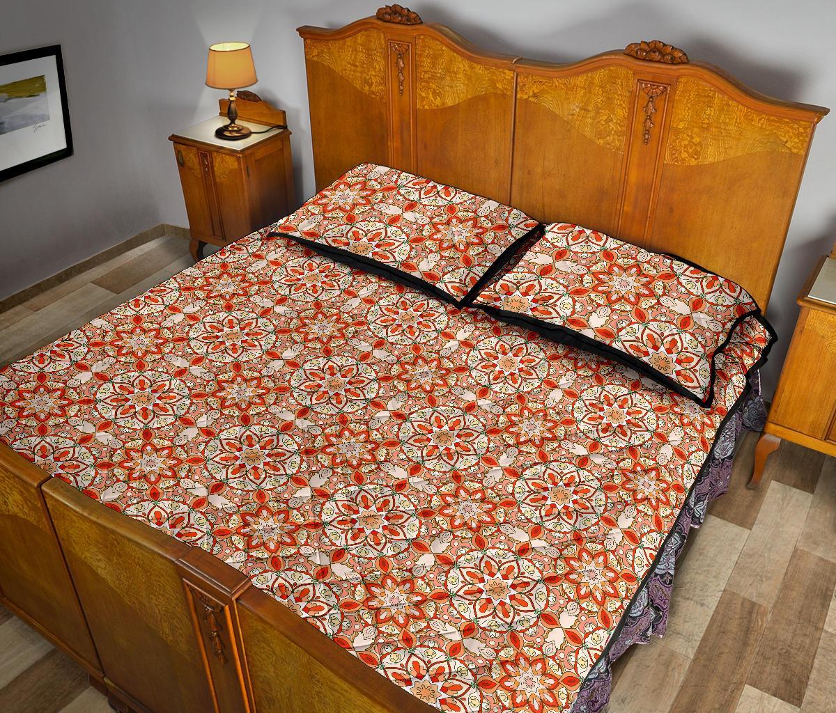 Keleidoscope Print Pattern Bed Set Quilt-grizzshop